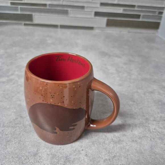 2016 Tim Hortons Brown Speckled Beaver Coffee Tea Mug Cup - Picture 7 of 8